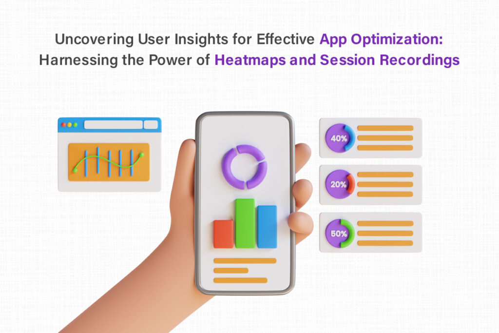 A visual representation of heatmaps and session recordings, providing insights into user behavior for app optimization