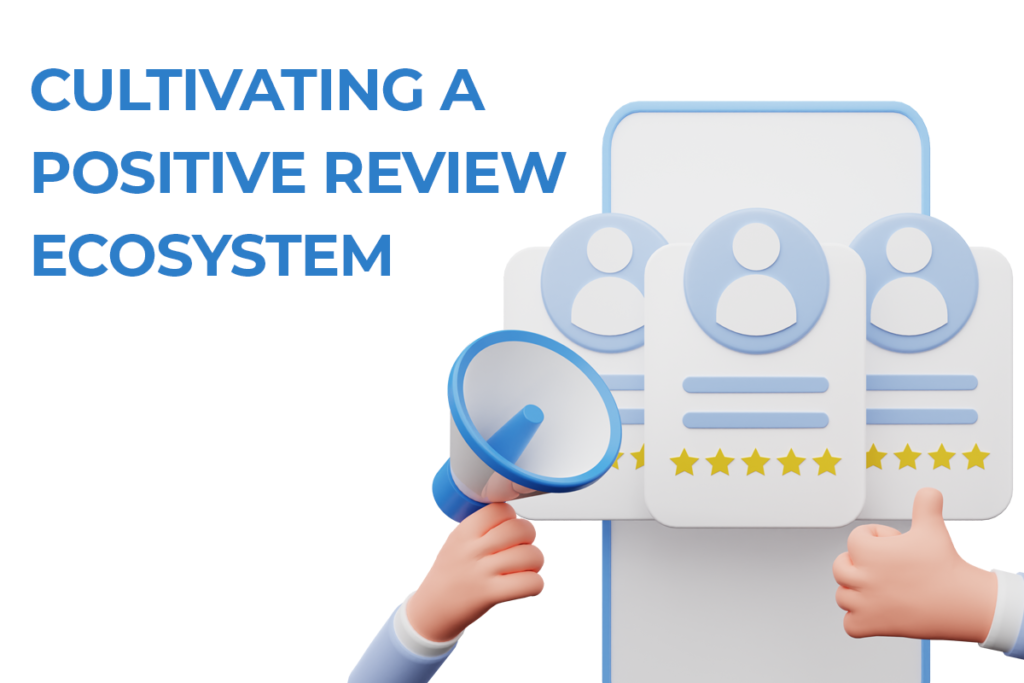 Positive reviews, updates, customer-service build good ecosystem. Reviews provide feedback to improve the app. Respond to all reviews, address negatives promptly and with empathy. Responses build trust, mitigate impact of bad reviews.