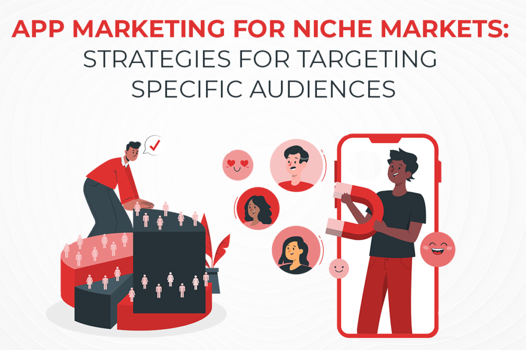 Article in image describes marketing strategies for niche mobile apps. Keywords include niche users, micro-influencers, and targeted ads. Explains importance of understanding niche user personas and tailoring marketing specifically to them rather than mass market. Recommends identifying and partnering with micro-influencers in niche who can organically promote app. Also using paid ads targeted directly at niche users based on interests and demographics. https://studiomosaicapps.com/